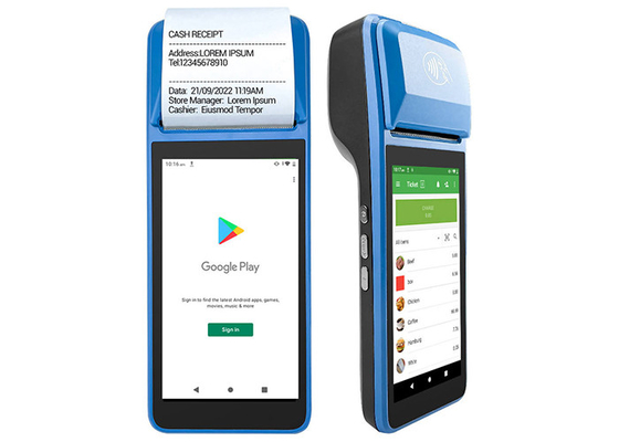 Китай Терминал Pos андроида 5 дюймов 4G WIFI NFC портативный с термальным принтером построенным в магазине Google Play поставщик